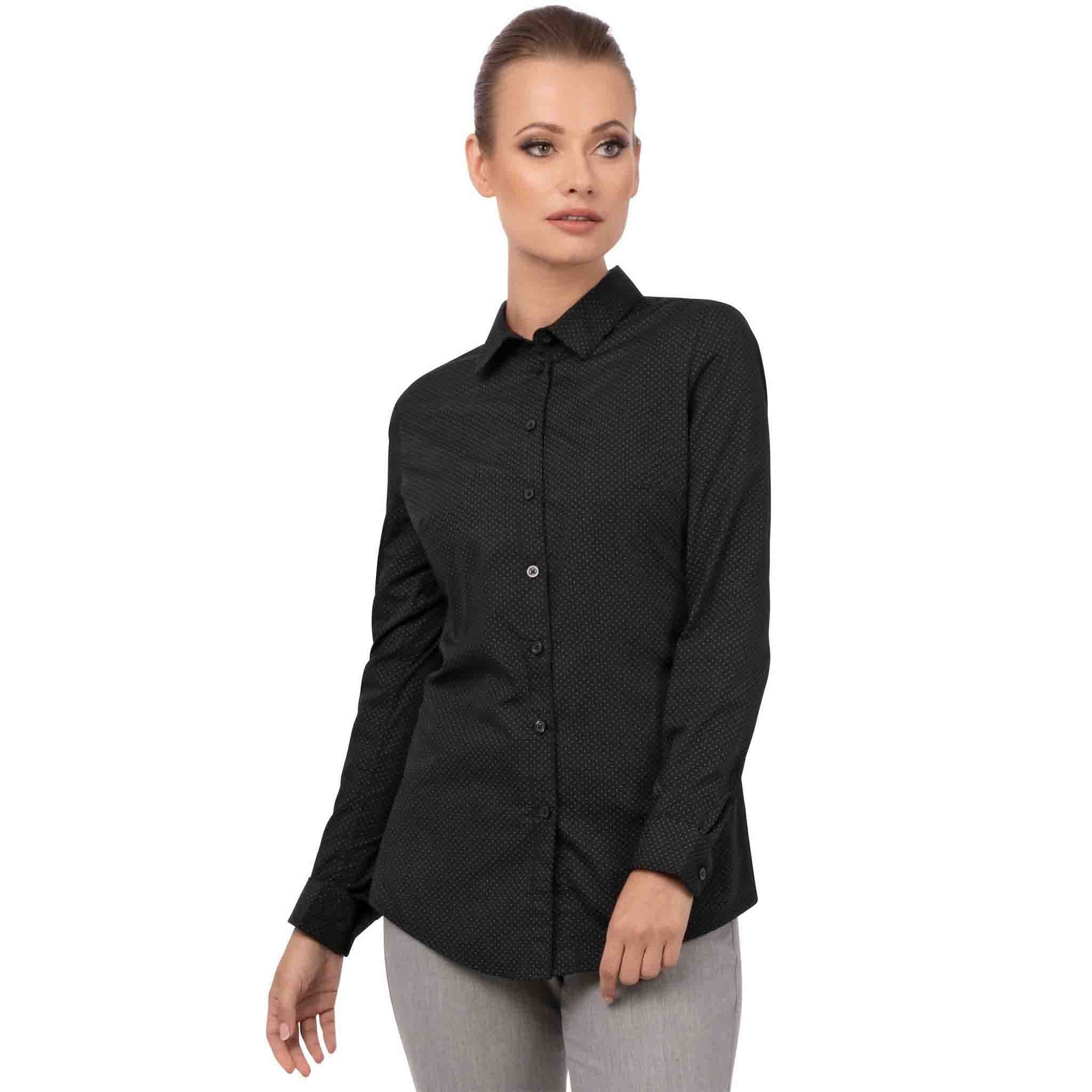 レディース デコ ブラック 長袖シャツ