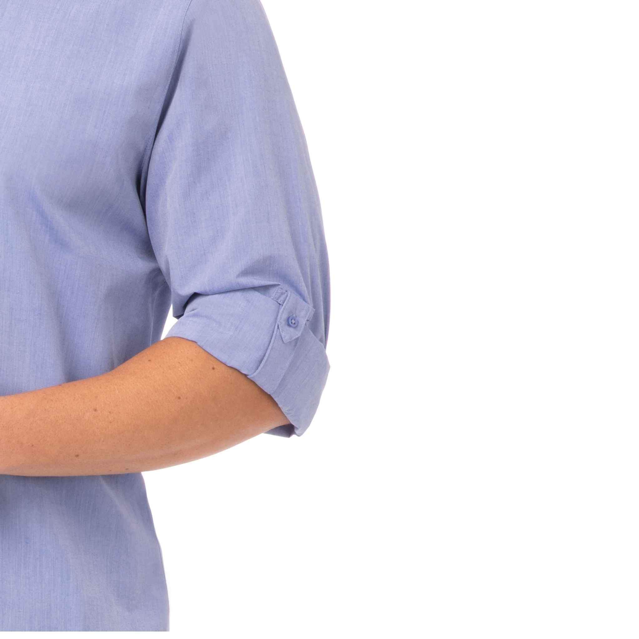 メンズ モダンシャンブレー ブルー 長袖 シャツ