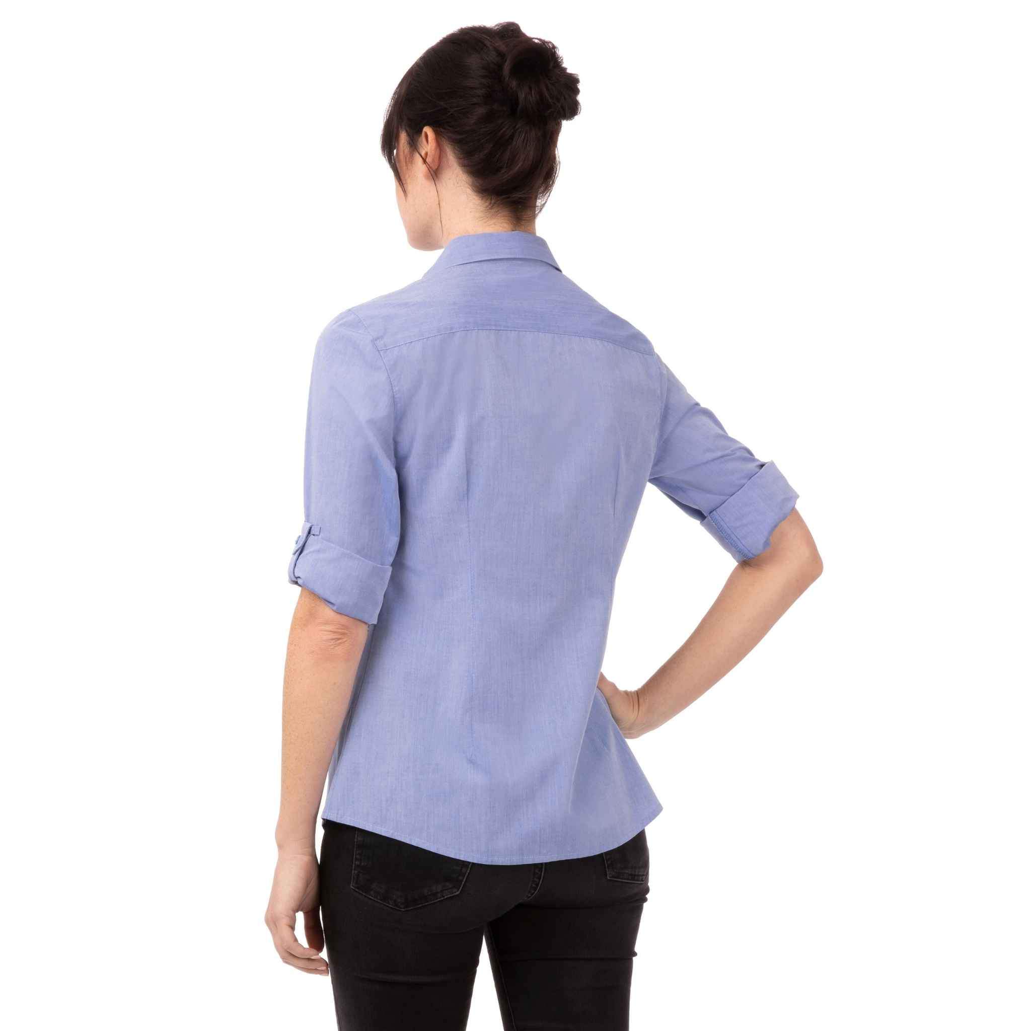 レディース モダンシャンブレー ブルー 長袖 シャツ