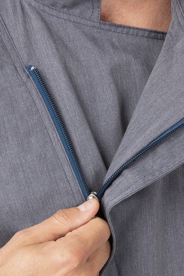 メンズ スプリングフィールド インクブルー ジッパー 軽量半袖 コックコート