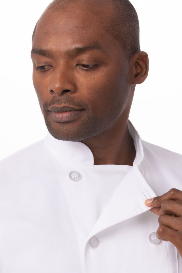 半袖ダブルボタン「ボルネイ」白コックコート｜飲食制服｜Chef Works